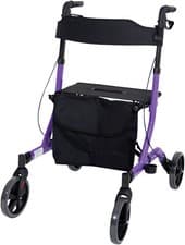 Image of Deluxe 4 Wheel Lightweight Rollator Folding Walking Aid Frame - 5 Colours