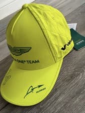 Image of ASTON MARTIN F1 YELLOW AMF1 RP FERNANDO ALONSO CAP LOGO - ONE SIZE - NEW & TAGS