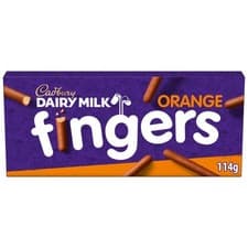 Image of Cadbury Dairy Milk Fingers Milk Chocolate Orange Biscuits 114g (Pack of 2)