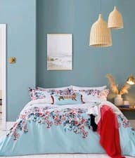 Image of JOULES Falmouth Floral Single DUVET COVER & One PILLOWCASE ~ DUVET SET Blue