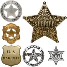 Image of Deputy US Marshal Sheriff Western Police Chief Texas Ranger Badge FULL METAL