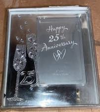 Image of Photo Frame Silver 25th Wedding Anniversary Decorative Picture Frame 6x4 inch