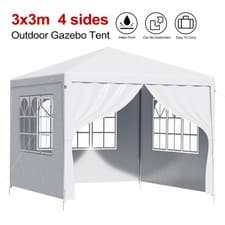 Image of LOEFME 3x3M Gazebo Marquee Party Tent Waterproof Garden Outdoor Canopy 4 Sides