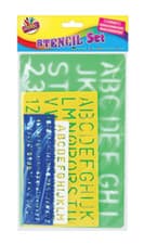Image of 4 x Stencil Set 5mm to 30mm Alphabet Letters Number Plastic Large Lettering