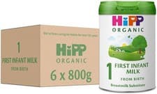Image of HiPP Organic 1 First Infant Baby Milk Powder Formula, From Birth 800 g x 6 pack