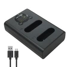 Image of LCD USB Dual Battery Charger for Nikon EN-EL23 | replaces MH-67P