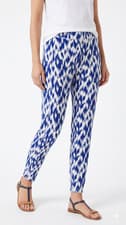 Image of M&S Joggers Harem Trousers UK 20 short Jersey Tapered Blue White NWT L26"
