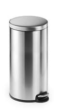 Image of Durable Stainless Steel Pedal Bin 30L | Soft-Close Round Waste Bin | Silver