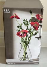 Image of LSA Flower Grand Posy NEW Vase 32cm Tall, Clear - TORN BOX - RRP £65