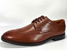 Image of Clarks Ronnie Limit Men's Tan Derby Brogue Shoes Size 8G Brand New RRP £90
