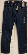 Image of Men's Levi's 527 Slim Bootcut Jeans Dark Wash Blue Size 32x34 (33x34 Actual) NWT
