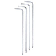 Image of 4pcs Ball End Hex Key Wrench 2.5mm Cr-V L-Shape Long Arm Hexagon Wrenches Silver