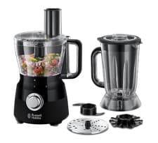 Image of Russell Hobbs Food Processor and Jug Blender, Matte Black, 1.5L, 600W - 24732