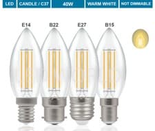 Image of Candle LED Bulbs 25W 40W Small/Big Screw E14 Bayonet B22 / B15 Warm / Cool Light