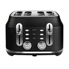 Image of Rangemaster Classic 4-Slice Traditional Toaster – Matt Black Long Sl RMCL4S201BK
