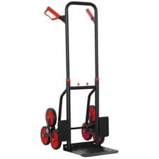 Image of DURHAND Trolley Hand Trucks 6-Wheels Foldable Load Cart Steel, Red