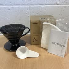 Image of Hario V60 Size 02 Transparent Black Coffee Dripper - Made In Japan (VD-02-TB)