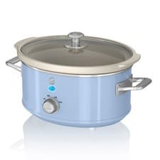 Image of Swan SF17021BLN Retro Slow Cooker with 3 Temperature 3.5 Litres, Blue