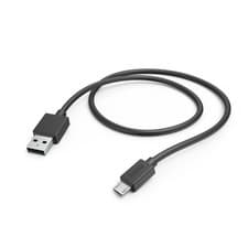Image of Hama USB A Micro USB Charging Cable 1 Metre Black 1 M black