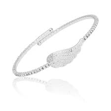 Image of Equilibrium Guardian Angel Silver Plated Pretty Wing Bangle Bracelet