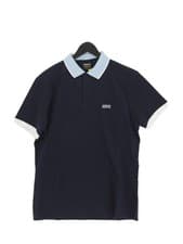 Image of Barbour Men's Polo L Blue 100% Cotton Basic New with tags