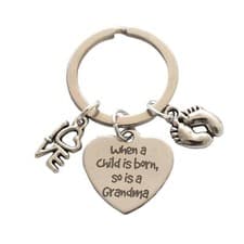 Image of "When a Child is born, so is a Grandma" - Baby Keepsake - Bag Charm or Keyring