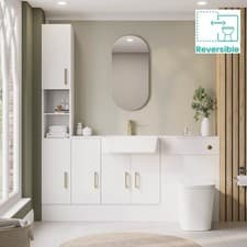 Image of 1800mm Combined Square White Vanity Unit Toilet wc pan Sink Marbel worktop