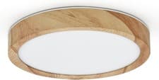 Image of LVL LED Ceiling Light, 12W Wood Grain Flat Small Round Nordic Flush Ceiling Lig
