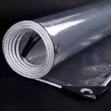 Image of 20 Mil Heavy Duty Clear Tarp UV Resistant Glass Transparent Tarpaulin Full Size