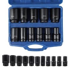 Image of 3/4"Inch DRIVE DEEP IMPACT Socket 17mm-38mm HGV Long Reach Impact Sockets