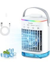 Image of Portable Air Cooler 3-In-1 Mini Air Conditioner 4 Wind Speeds 700ml Water Tank