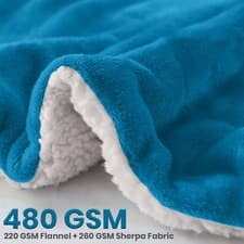 Image of 480 GSM Luxury Heavy Sherpa Blanket Warm Faux Fur Mink Sofa Bed Fleece Throw UK