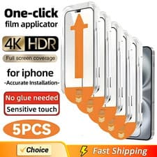 Image of 5PCS Easy Install Dust Free Screen Protector For iPhone 11 12 13 14 15 16 Pro