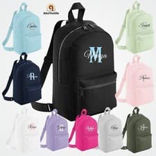 Image of Personalised Kids School Backpack Bag Text Girl Boys Academy PE Kit Shoulder Bag