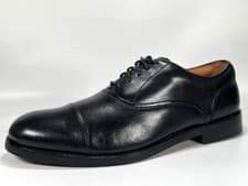Image of Clarks Coling Boss Men's Black Leather Oxford Shoes Size 8G Brand New RRP £100