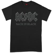 Image of AC/DC T Shirt Back In Black Officially Licensed Mens Tee NEW Classic Rock Angus