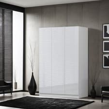 Image of 2 Door 3 Door High Gloss White Wardrobe Modern Bedroom Furniture Soft Close
