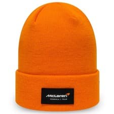 Image of New Era Mens McLaren Racing F1 Essentials Warm Winter Beanie Hat - Orange