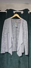 Image of George Grey Metallic Waterfall Cardigan UK 12 Shimmer Knit Smart Casual Workwear