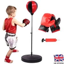 Image of Punch Bag with Gloves, Adjustable Boxing Set with Stand and Punching Ball UK