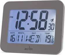 Image of Digital Bedside Alarm Clock with Backlit Display, 12/24h, Temperature, Compact