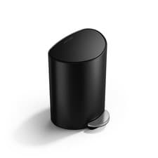 Image of Simplehuman BLACK MATTE 6L Small Semi-Round Bathroom Kitchen Pedal Bin