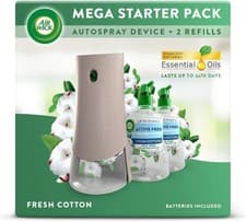 Image of Air Wick Fresh Cotton Active Aerosol Free Automatic Spray Kit & 2 Refills 228ml
