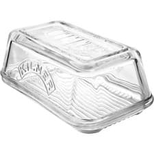 Image of Kilner Butter Dish Glass Rectangular Serving Tray 250g Standard Block Holder Lid