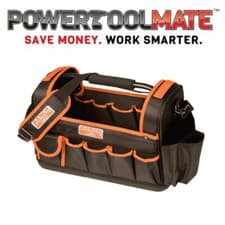 Image of BAHCO 450mm 17" Hard Base Open Tote Multi Pocket Storage Hand Tool Bag, 3100TB