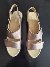 Image of Hotter Easy II Leather Sandals UK Size 6.5 Wide Fit Brand New