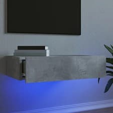 Image of WALPLUS TV Cabinet with LED Lights Concrete Grey 60x35x15.5 cm Unit