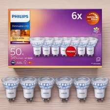 Image of Philips WarmGlow GU10 LED Bulbs 6 Pack | Dimmable Spotlights | Warm White 2700K