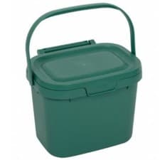 Image of Addis Everyday Kitchen Food Waste Compost Caddy Bin, 4.5 Litre, Sage Green