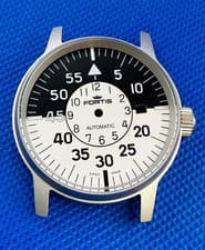 Image of Fortis Flieger Cockpit Complete Kit New Black/White Dial 40mm Case 595.10.46.1